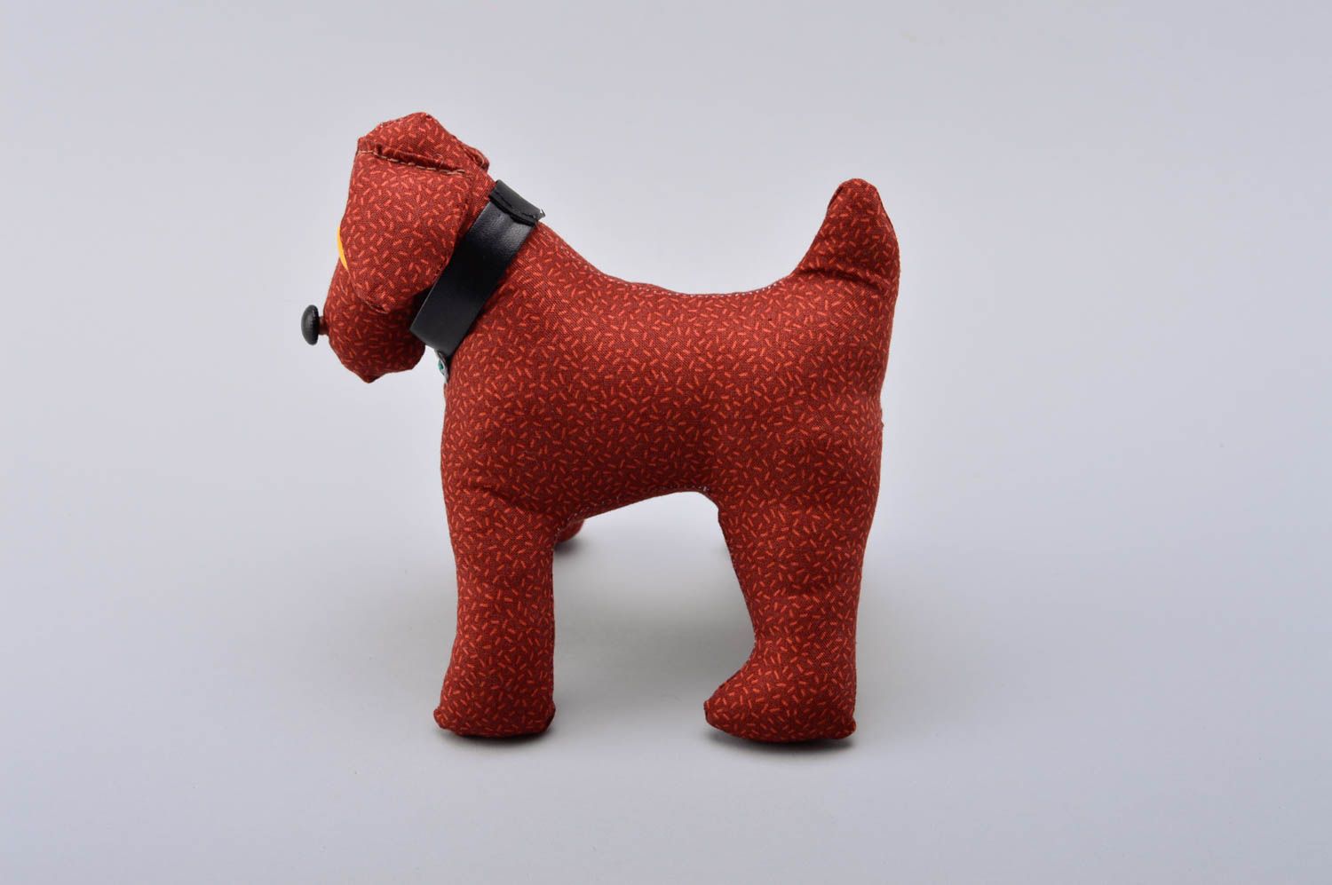 Muñeco de tela artesanal perro de peluche regalo especial decoración de casa foto 3