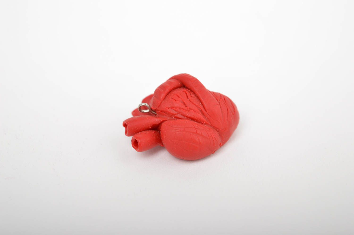 Pendentif pate polymere Bijou fait main coeur Accessoire femme design original photo 3