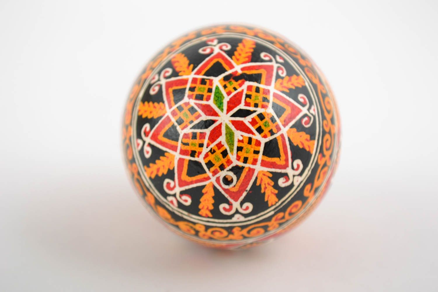 Beautiful Easter egg painted with acrylics handmade chicken blown egg pysanka photo 5