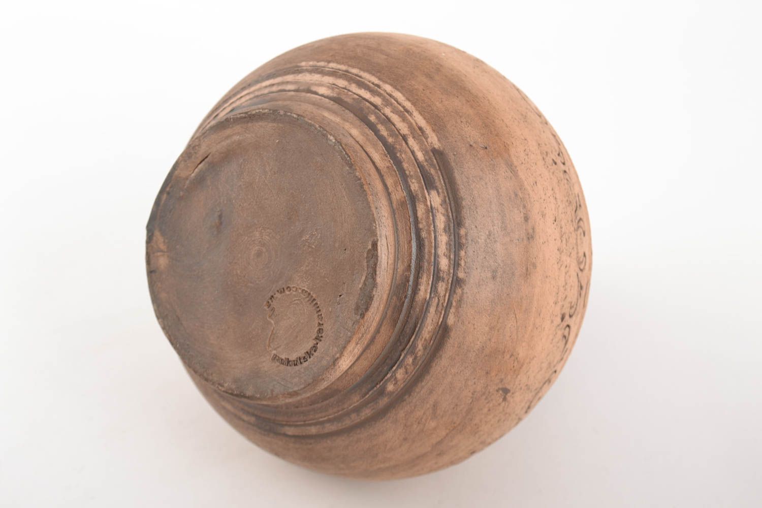 25 oz ceramic wine ball shape carafe made of white clay 1,5 lb photo 5