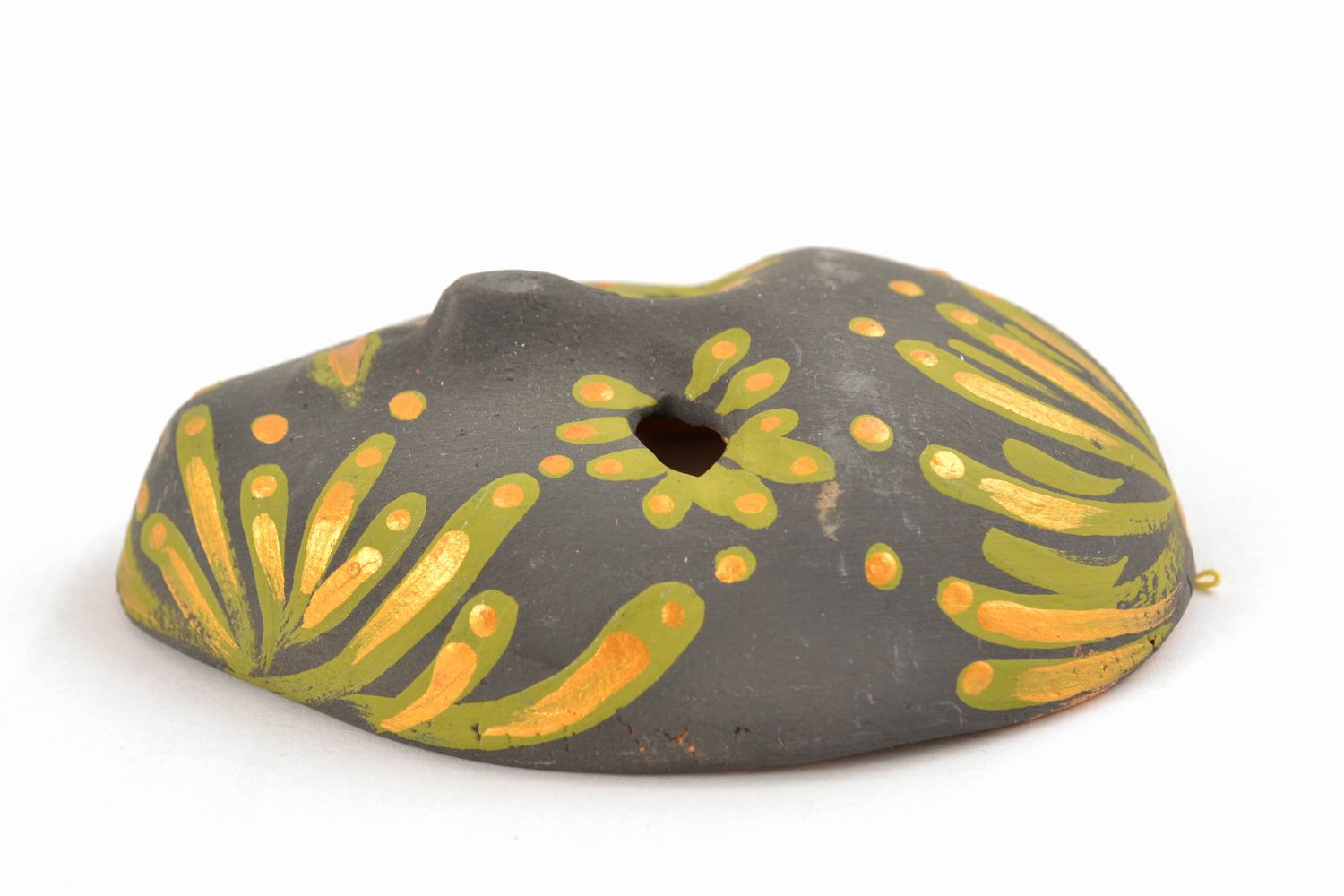 Colored clay wall pendant mask with patterns photo 4