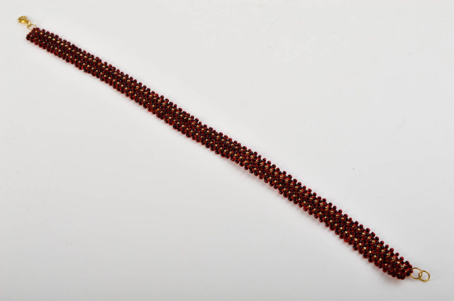 Collar de abalorios rojo burdeos artesanal bisutería de moda regalo original foto 4