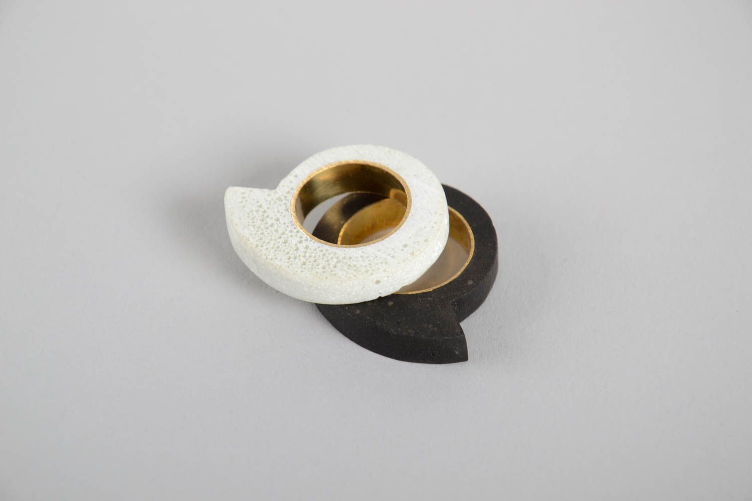 Handmade Schmuck Ringe aus Beton Damen Modeschmuck Accessoire für Frau 2 Stück foto 5