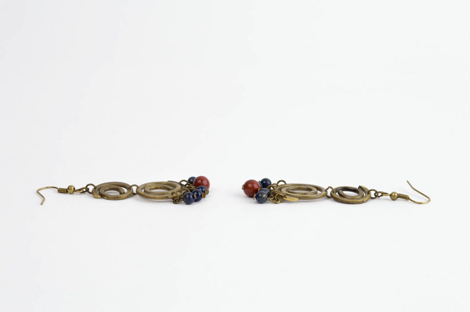 Beautiful handmade metal earrings cool earrings with beads fashion trends photo 2