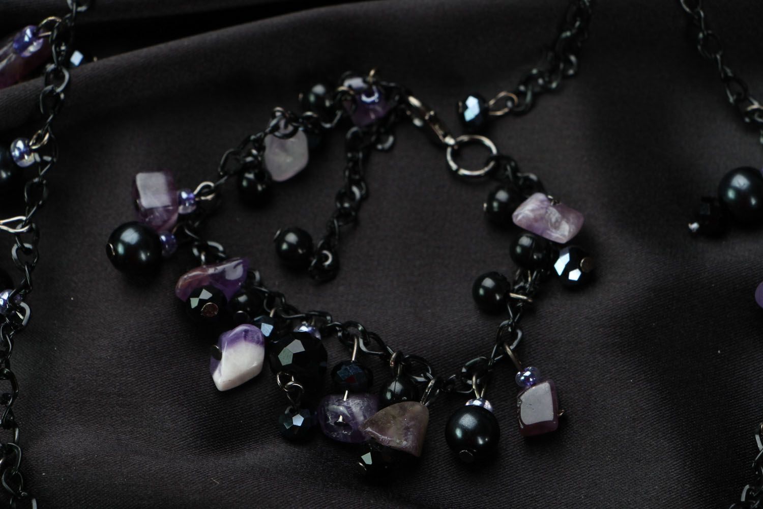 Jewelry set with amethyst and agate photo 3