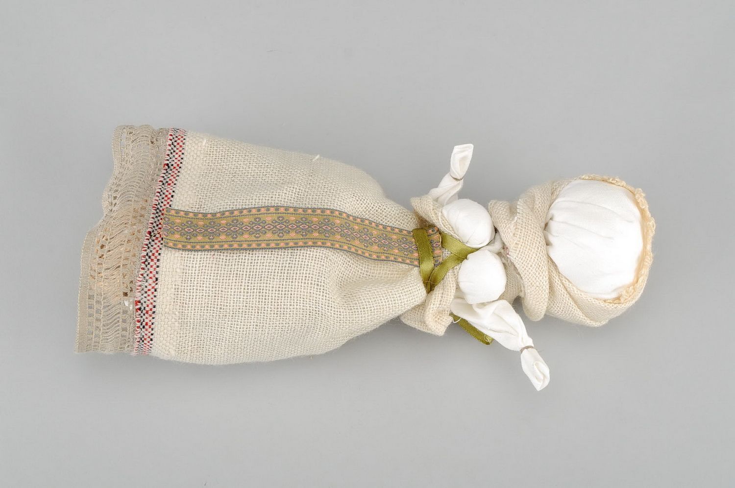 Ethnische handmade Puppe Mädchen-Frau, zweiseitig foto 3