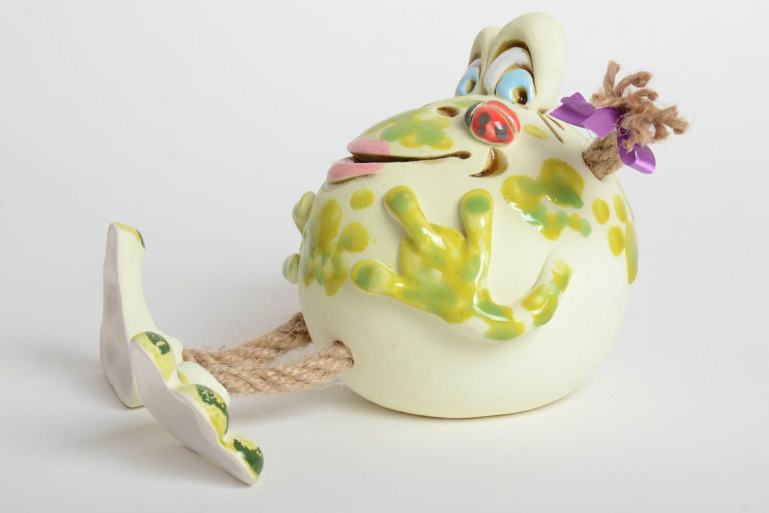 Handgemachte Keramik Spardose Frosch Haus Dekoration lustige Sparbüchse foto 4