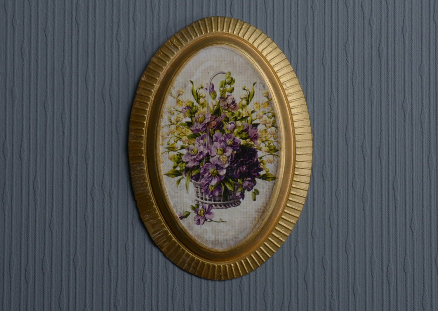 Plaster panel Bouquet with violets photo 5