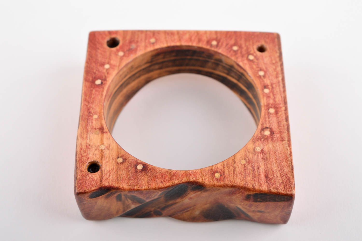 Pulsera de madera cuadrada hecha a mano regalo original accesorio para mujer foto 3