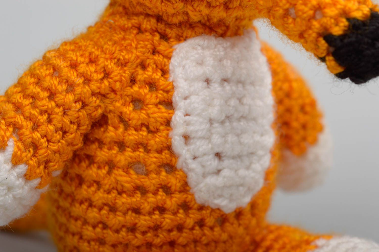 Peluche renard faite main Jouet tricoté au crochet en coton Cadeau pour enfant photo 4