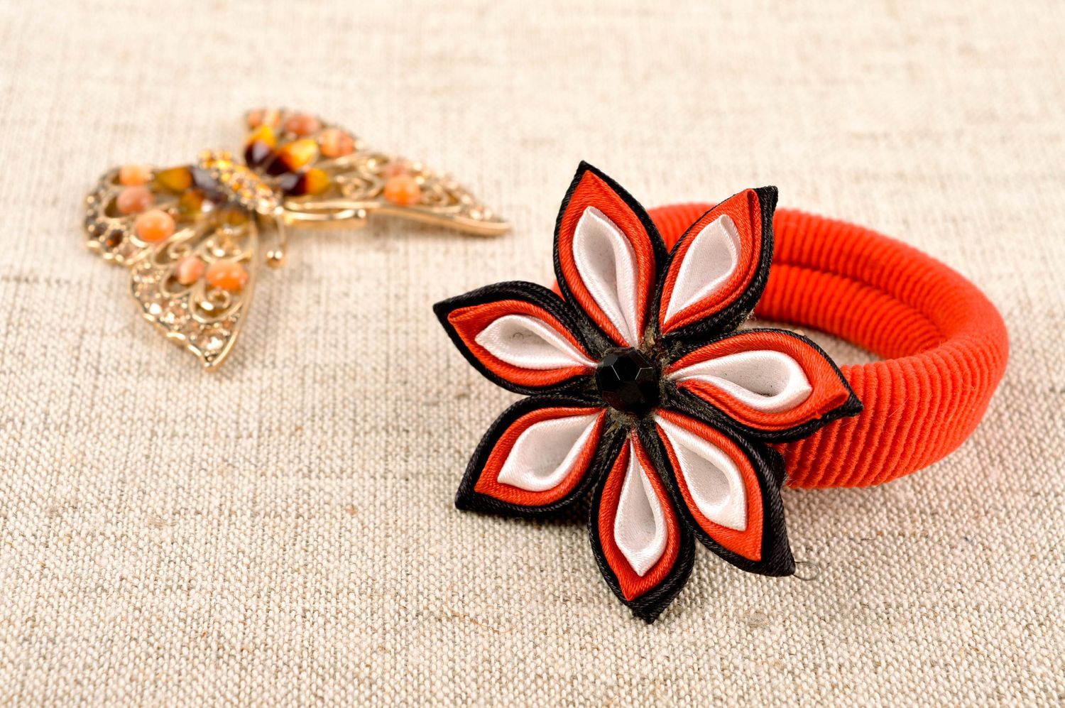 Stylish handmade flower scrunchie stylish flower scrunchie hair tie gift ideas photo 1