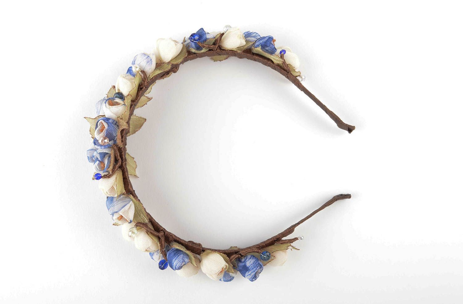 Diadema artesanal accesorio para el cabello con flores regalo original foto 5