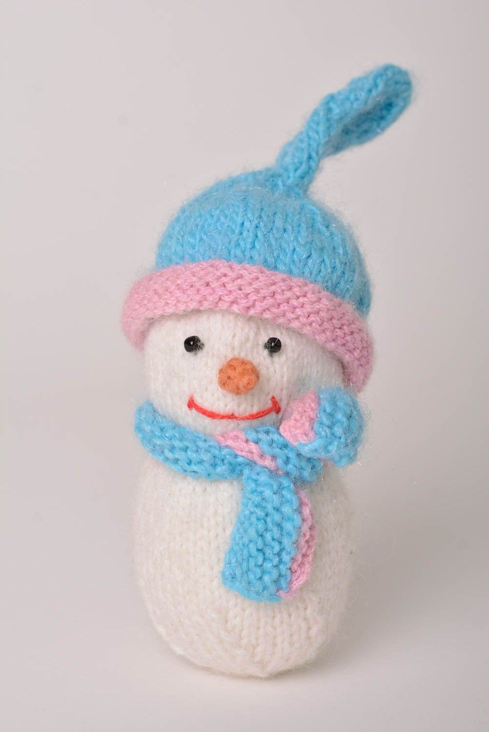 Bonhomme de neige au crochet Peluche faite main originale Cadeau enfant photo 1