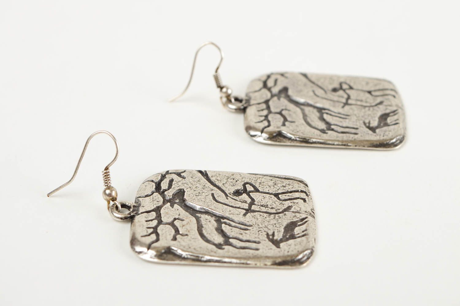 Designer Schmuck Handmade Ohrringe originell Metall Ohrringe Geschenk für Frauen foto 4