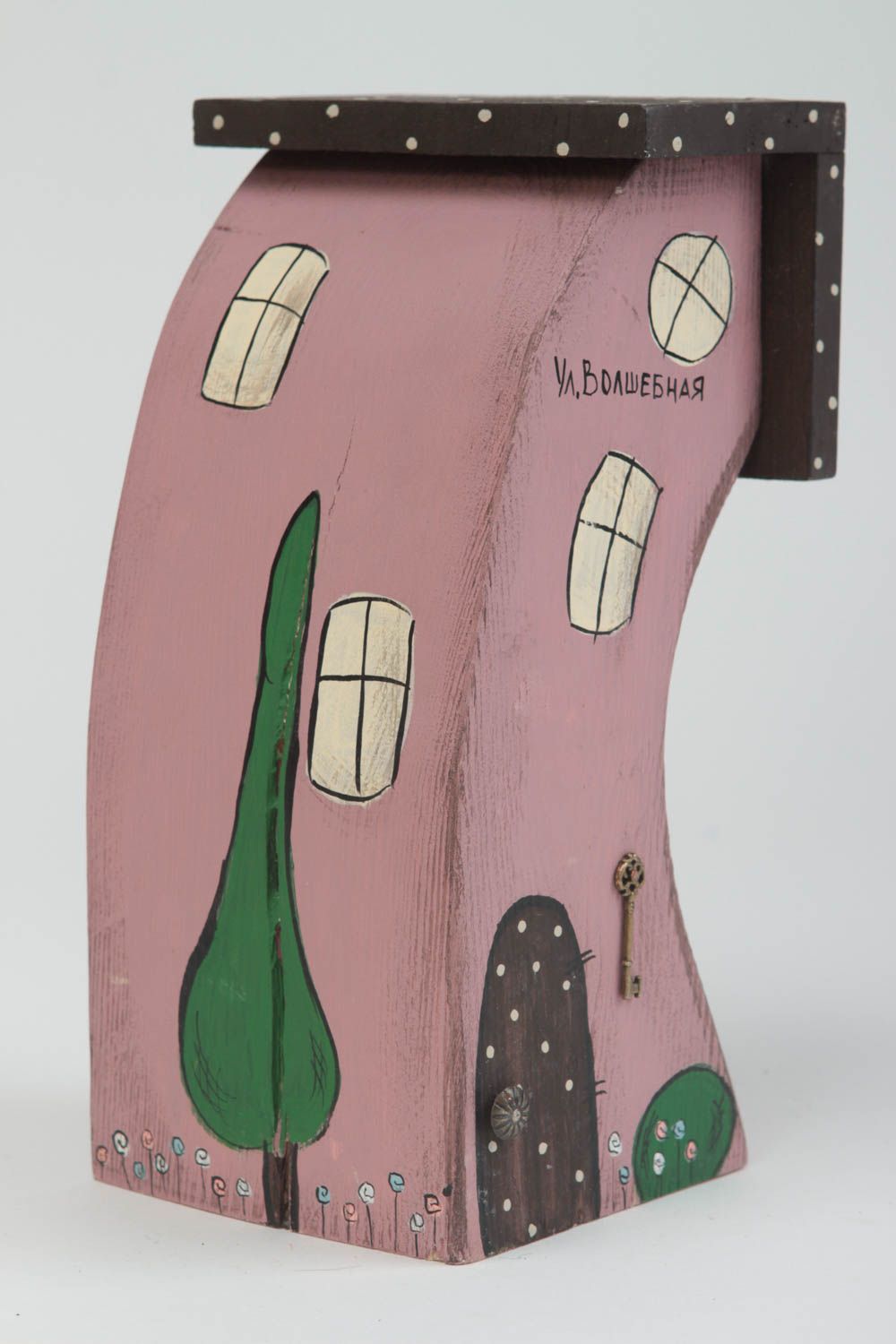 Maisonnette en bois fait main Petite statuette design original Déco intérieur photo 2