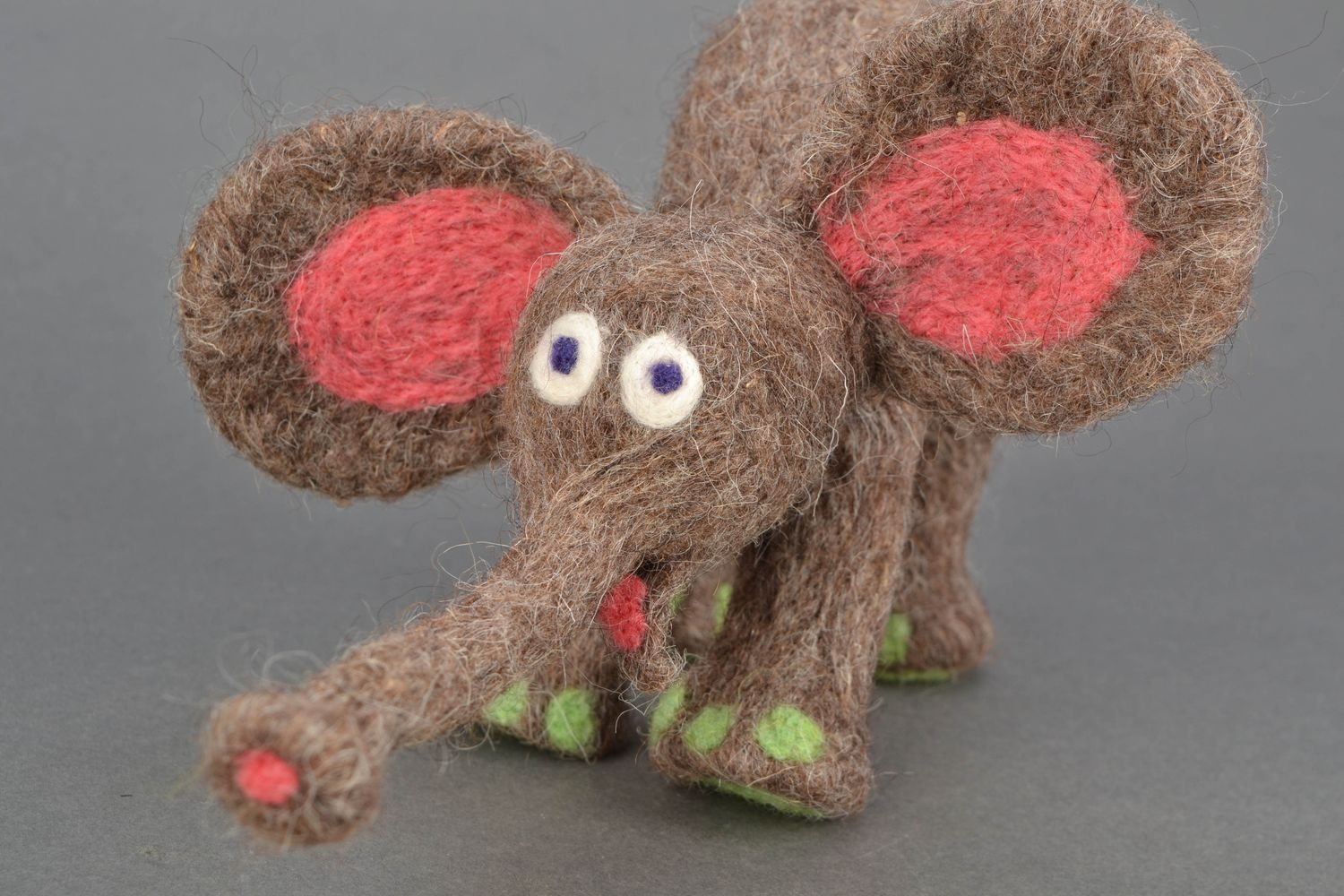Designer toy felted of wool Elephant photo 2