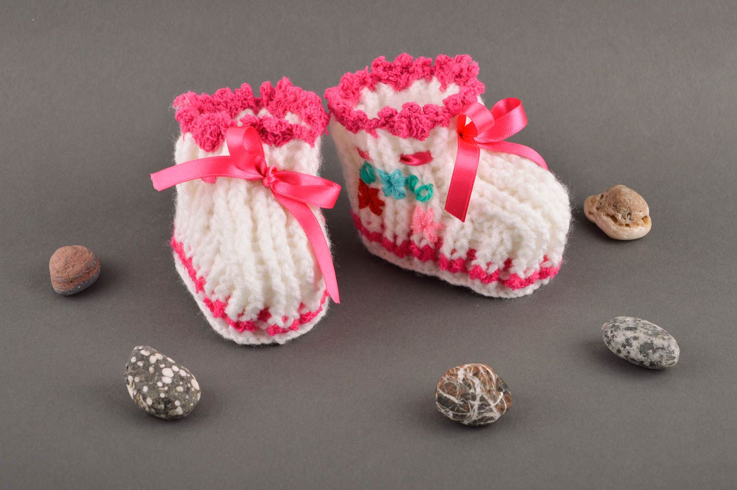 Handmade rosa Schuhe für Neugeborene schöne Babyschuhe Geschenk für Babys foto 1