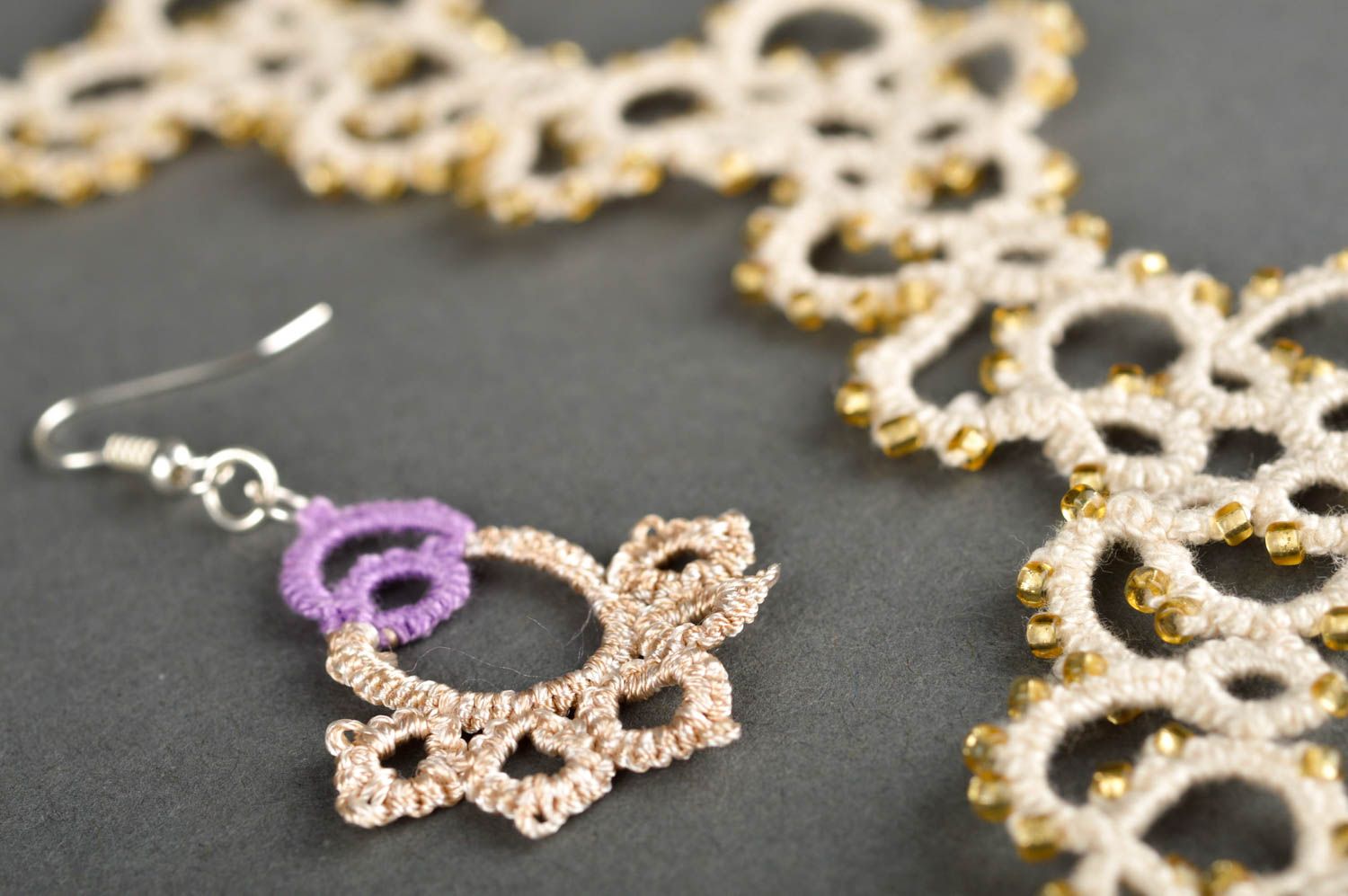 Handmade jewelry set stylish earrings designer necklace cool earrings  photo 4