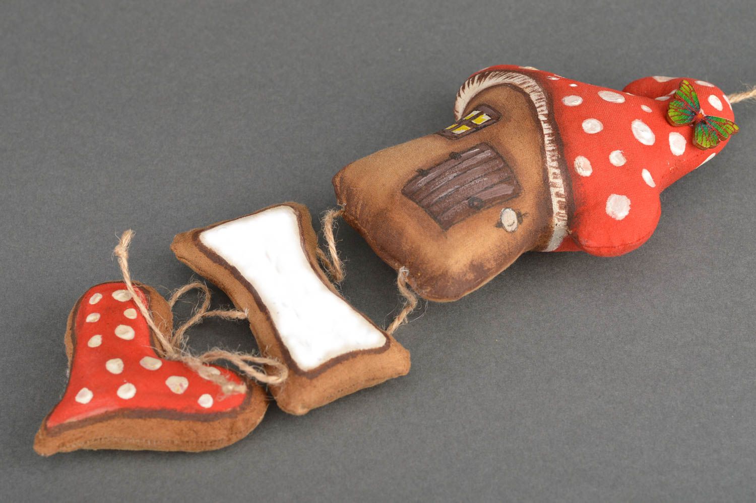 Deko Knusperhäuschen Spielzeug für Interieur aus Baumwolle mit Aroma handgemacht foto 2