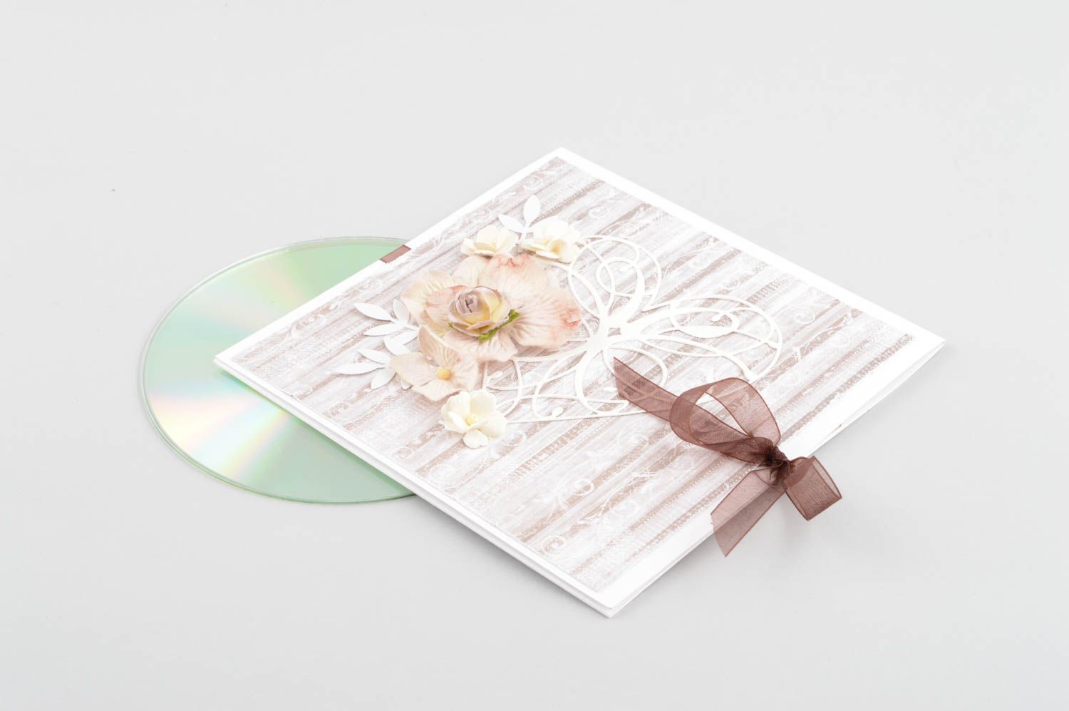 Handmade CD Hülle aus Papier kreatives Geschenk CD Aufbewahrung mit Blumen foto 2