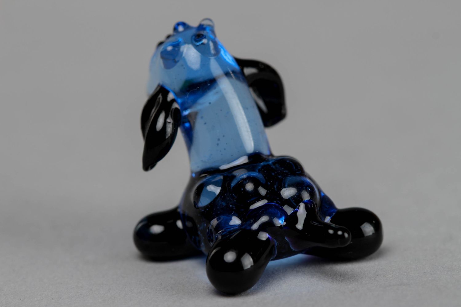 Figurine en verre au chalumeau Brebis bleue photo 2