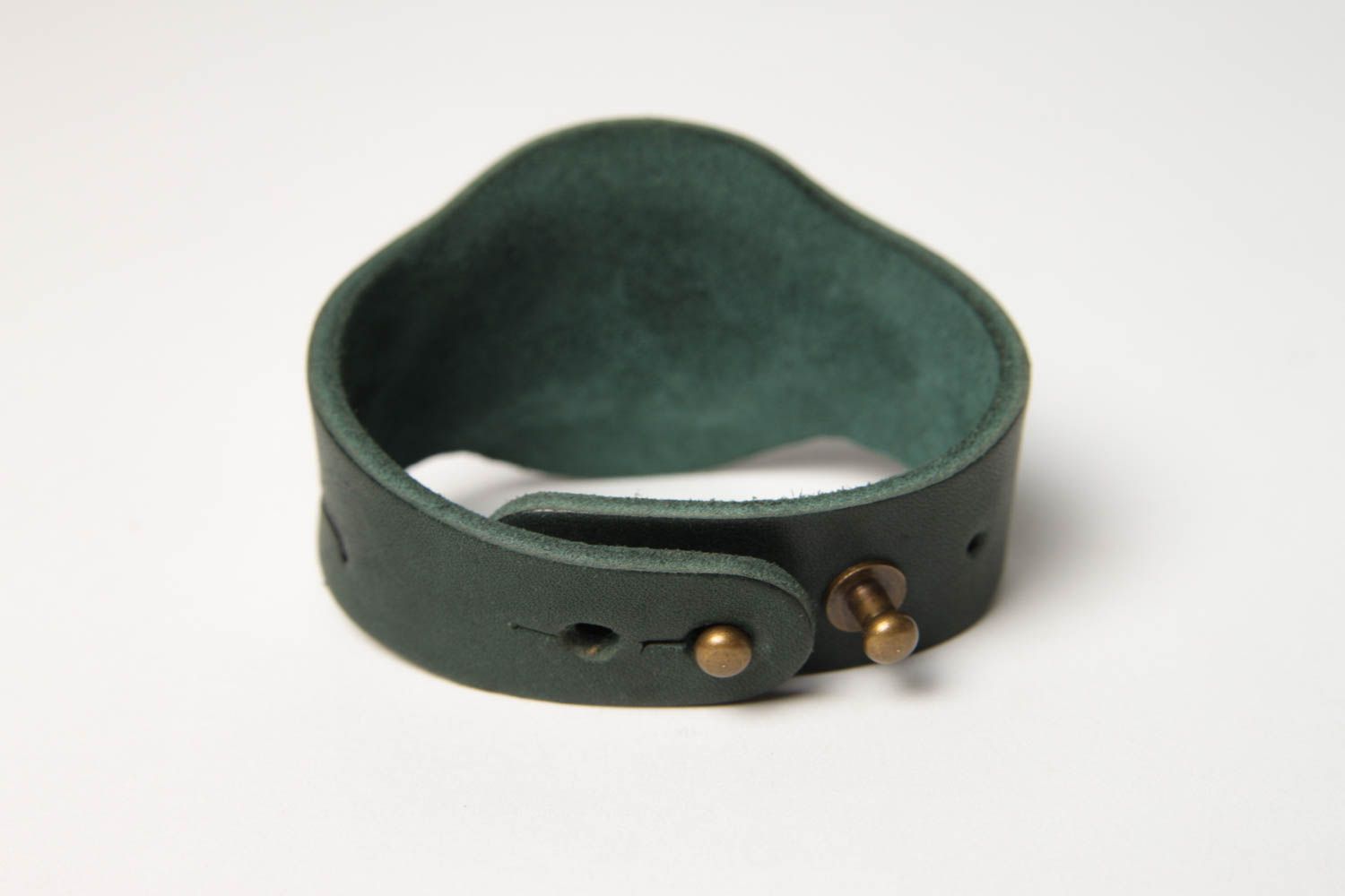 Unusual handmade leather bracelet leather goods unisex jewelry designs photo 3