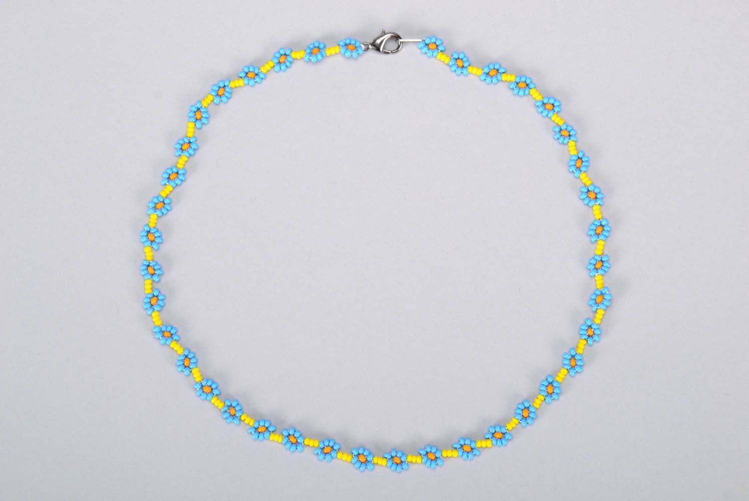 Beaded necklace-bracelet Flowers photo 2