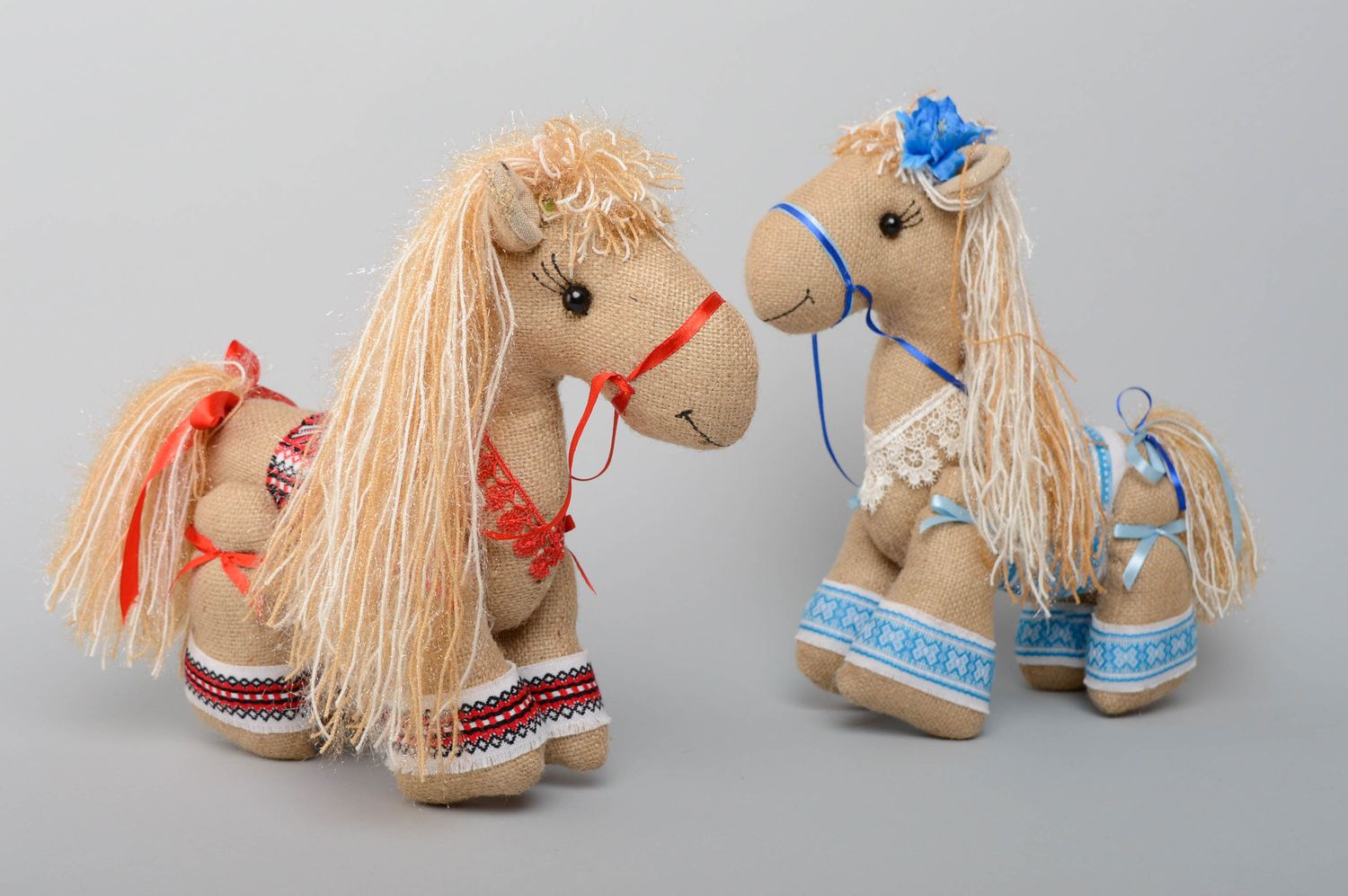 Burlap soft toy in ethnic style Horse photo 5