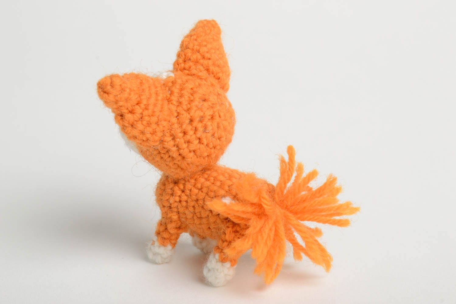 Handmade crocheted designer soft toy stylish dog unique present for children photo 3