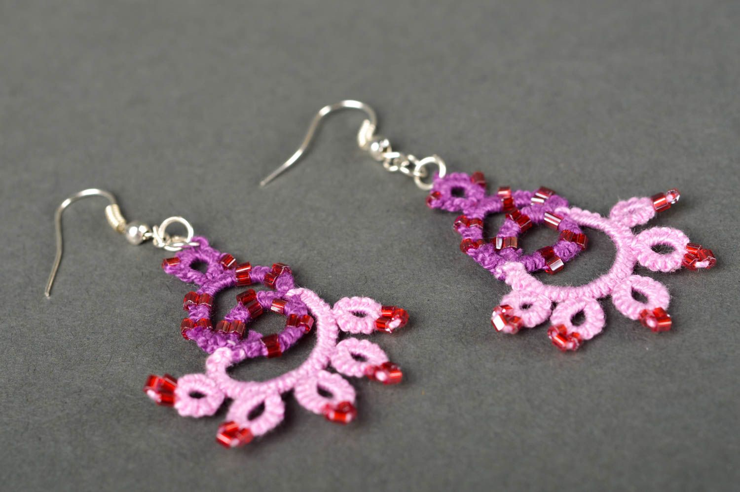 Handmade festive earrings unusual evening accessory designer cute jewelry photo 2