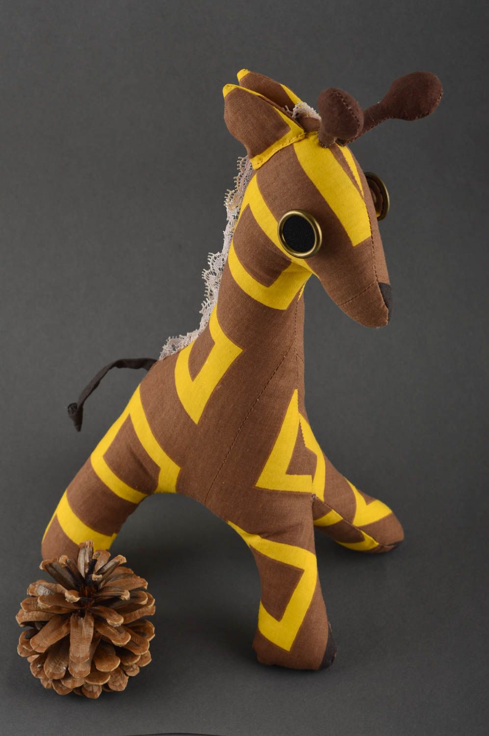 Plüschtier Giraffe handgeschaffen Spielzeug aus Stoff Geburtstag Geschenk foto 1