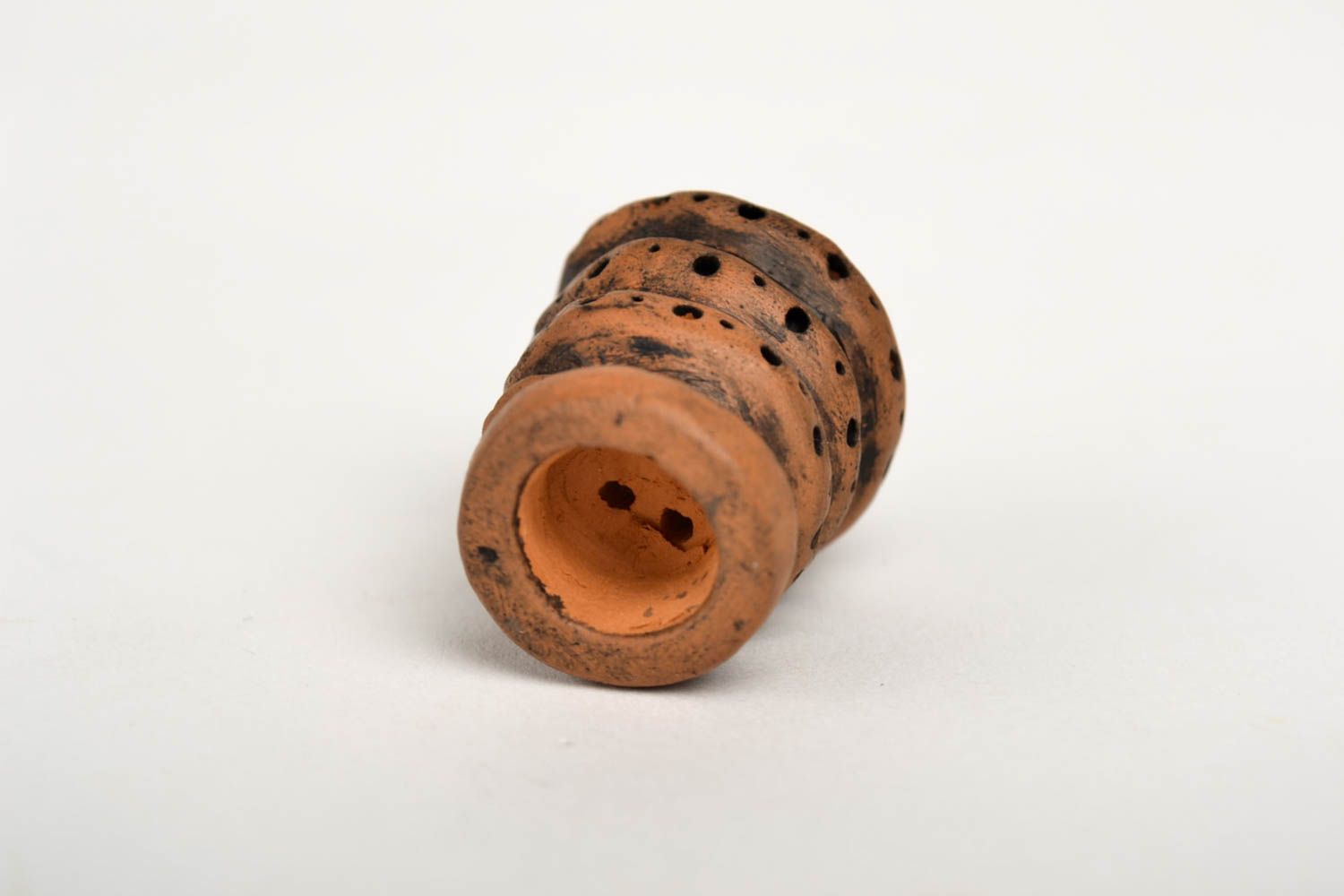 Handmade smoking bowl decorative clay thimble for hookah present for men photo 3