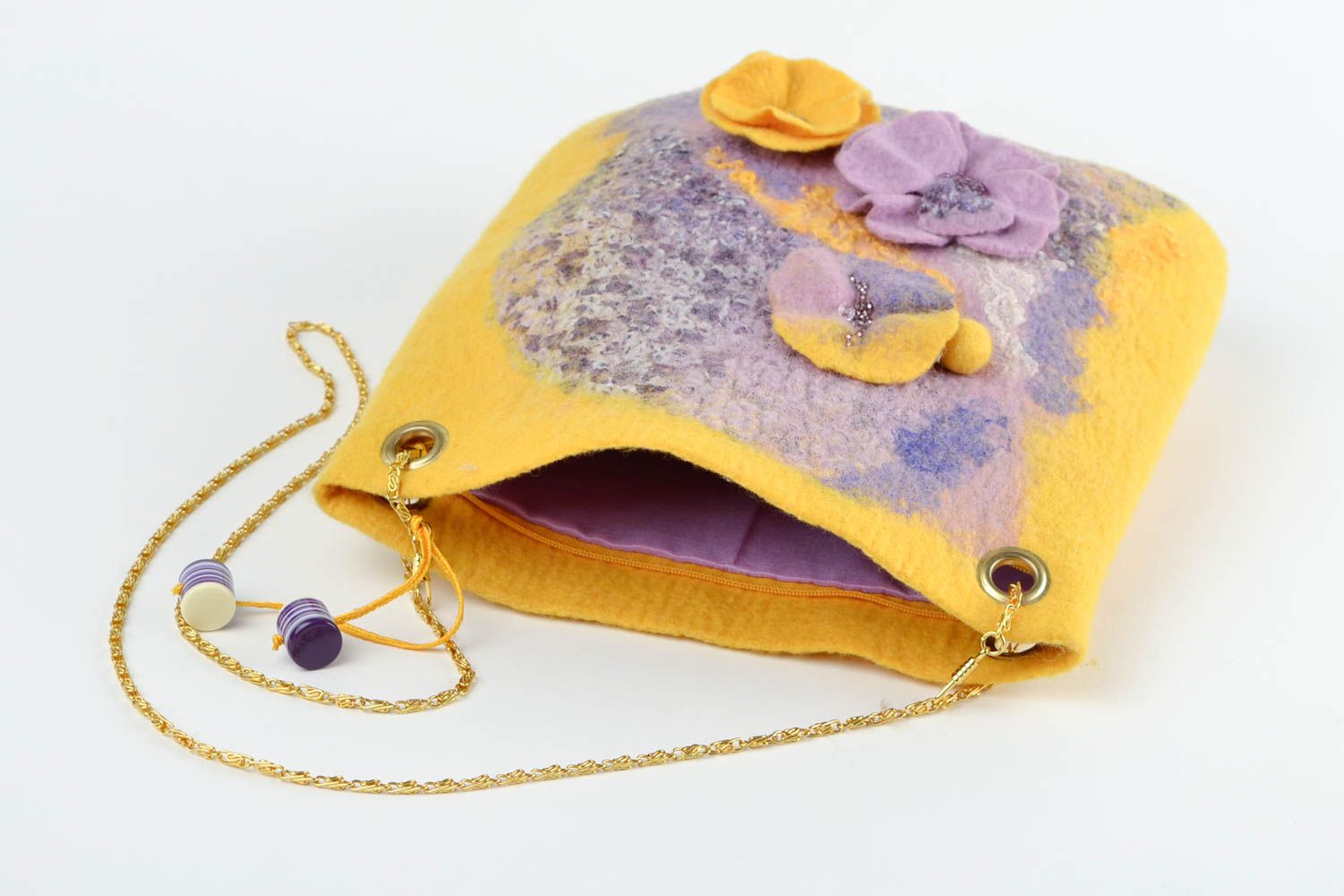 Beautiful handmade wool bag shoulder bag design wool felting gifts for her photo 4