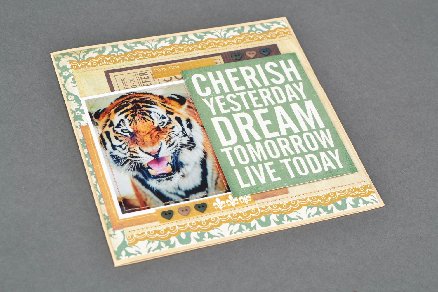Handmade designer greeting card Tiger photo 1