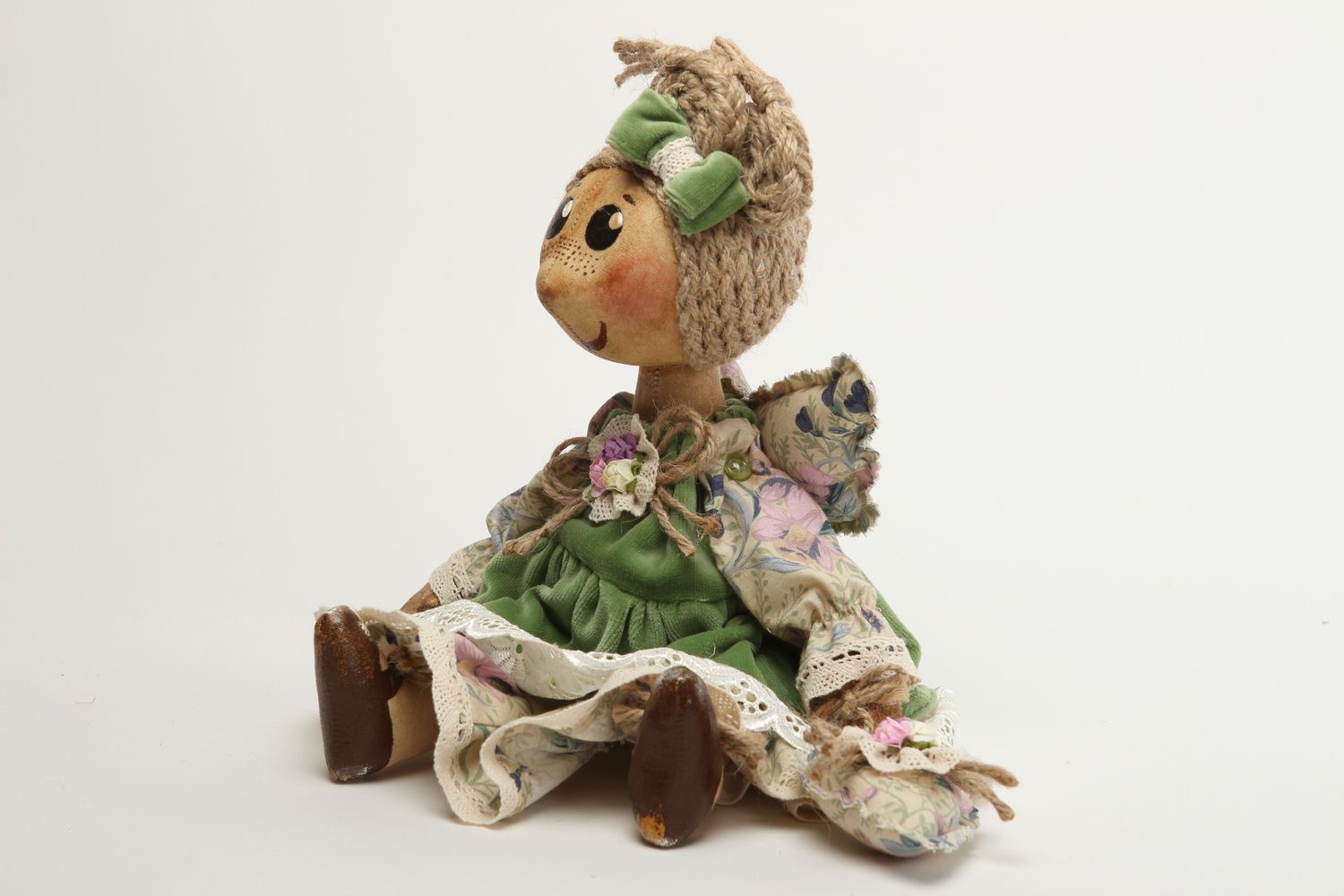 Кукла ручной работы кукла из ткани авторская кукла из хлопка и бязи тонированная фото 2