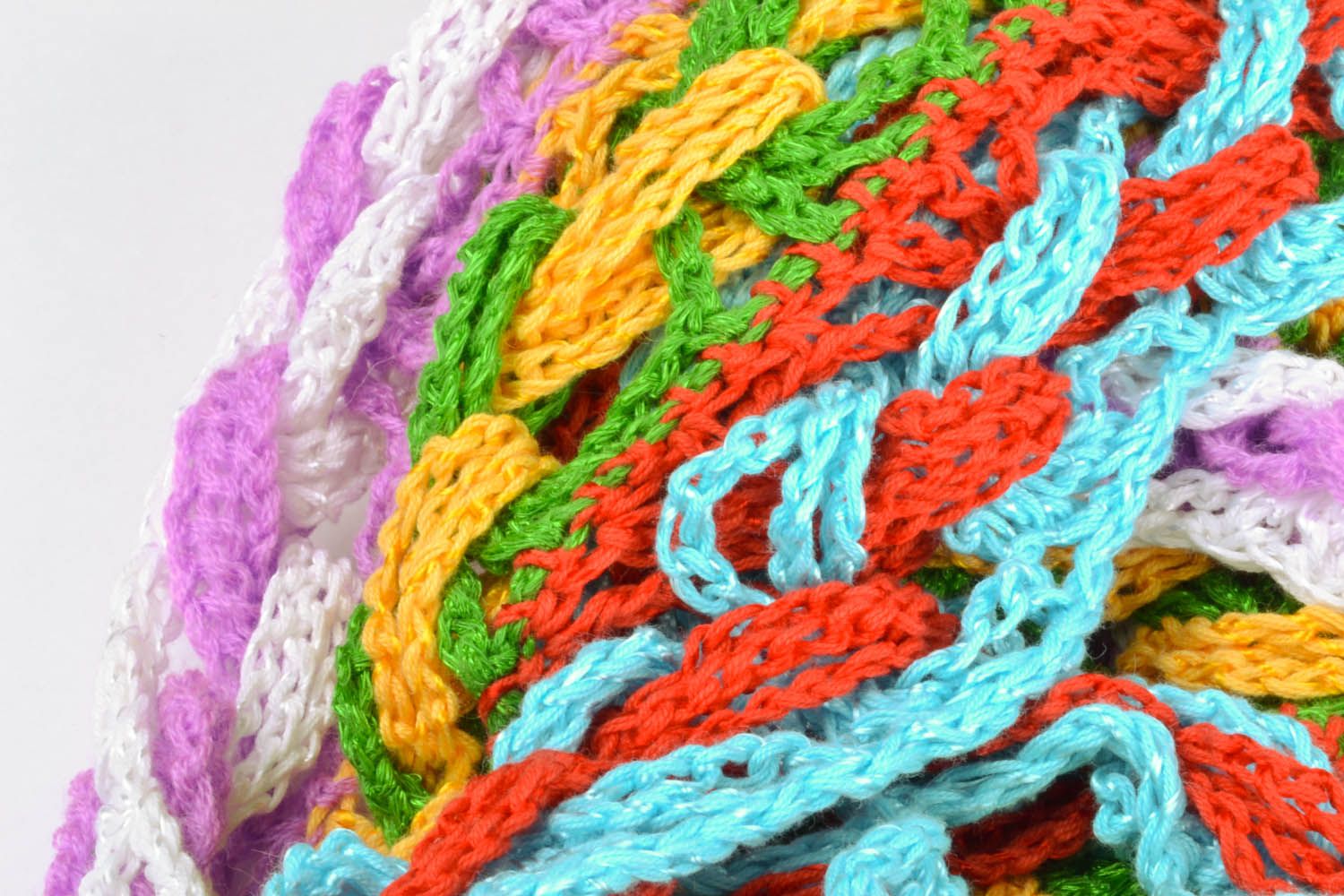 Разноцветный теплый шарф фото 4