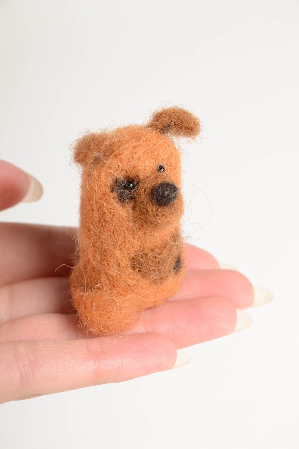 Handmade kleines Kuscheltier Hund Filz Spielzeug Geschenk für Kinder drollig foto 2