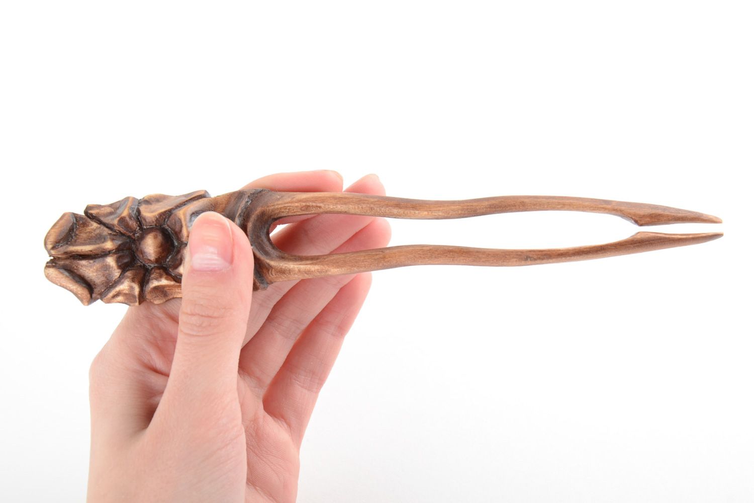 Handgemachte Haarklemme aus Holz Getönt mit Öko Lack bedeckt Wunderschön und Lang foto 5