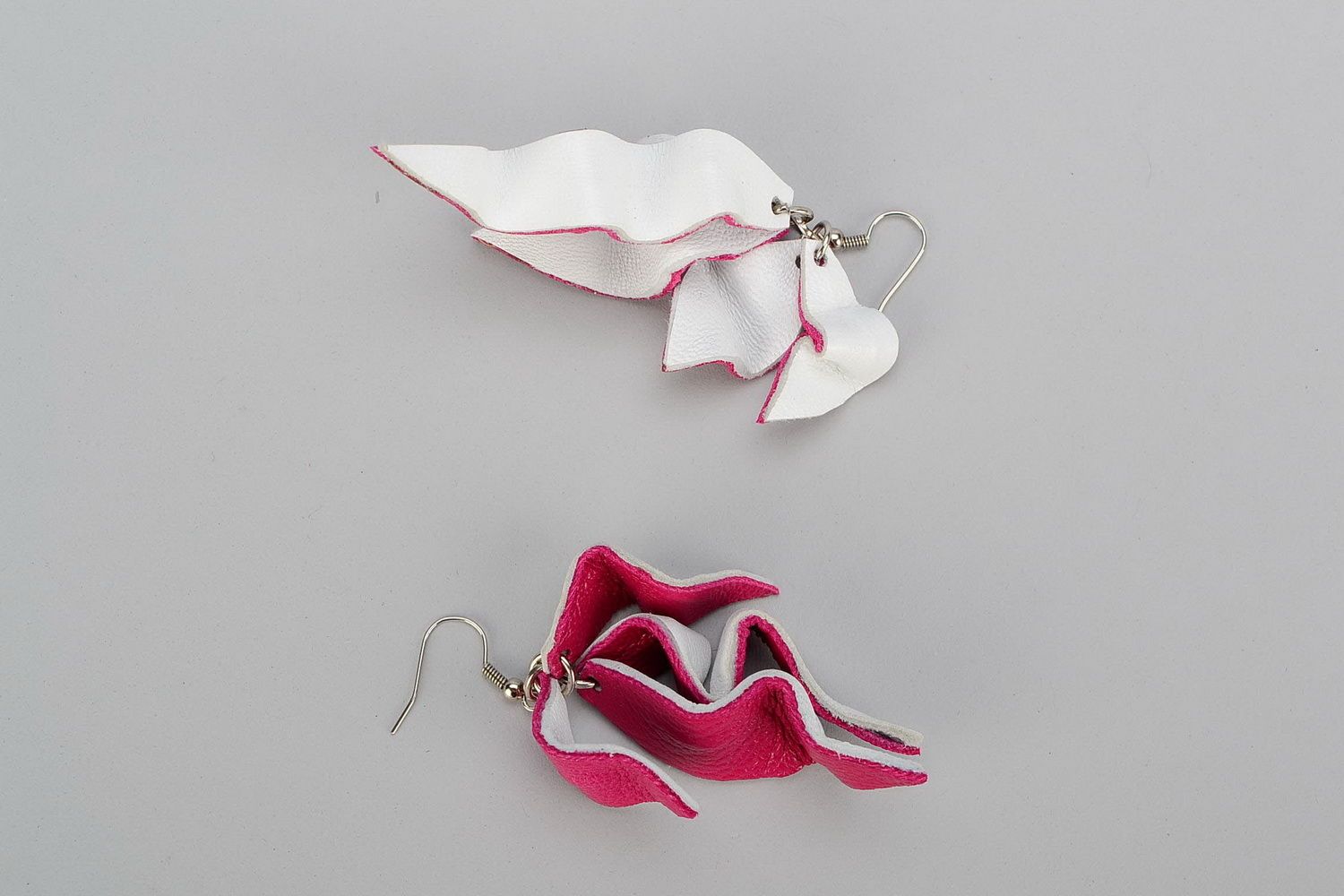 Earrings made of genuine leather Petals photo 3