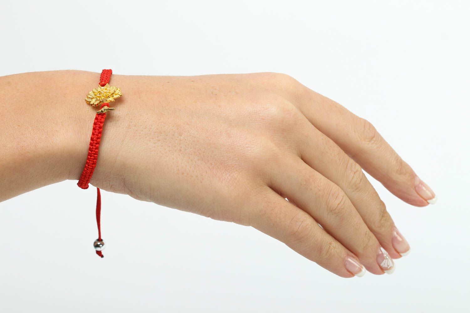 Плетеный браслет ручной работы женский браслет красный оригинальный браслет фото 5