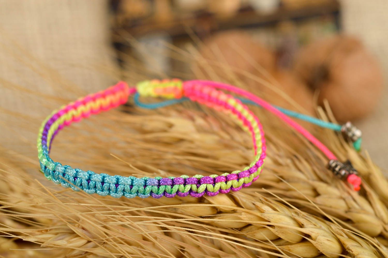 Handmade designer bracelet bright thin bracelet unusual wrist jewelry photo 1