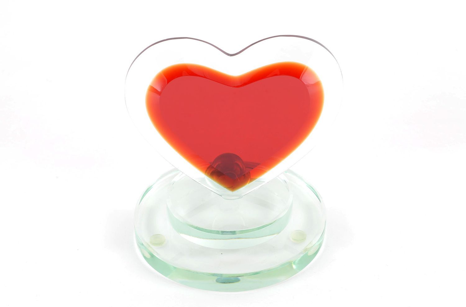 Deko aus Glas handmade Deko Glas Figur  originelles Geschenk Herz mit Ständer foto 5