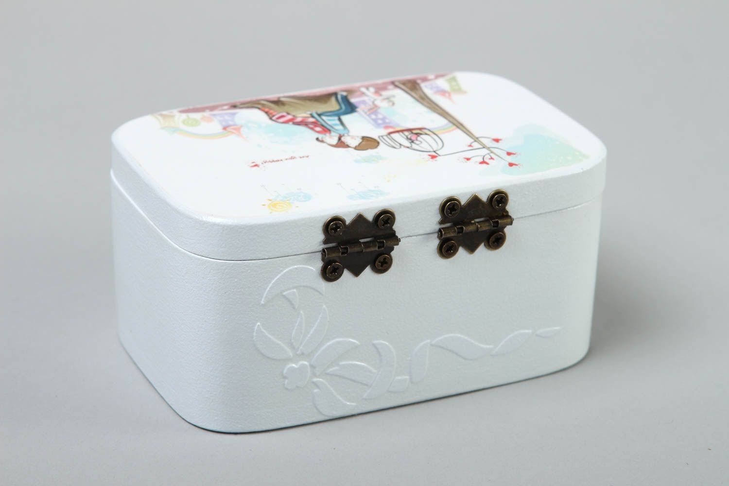 Caja de madera hecha a mano para joyas decoración de interior regalo original foto 4