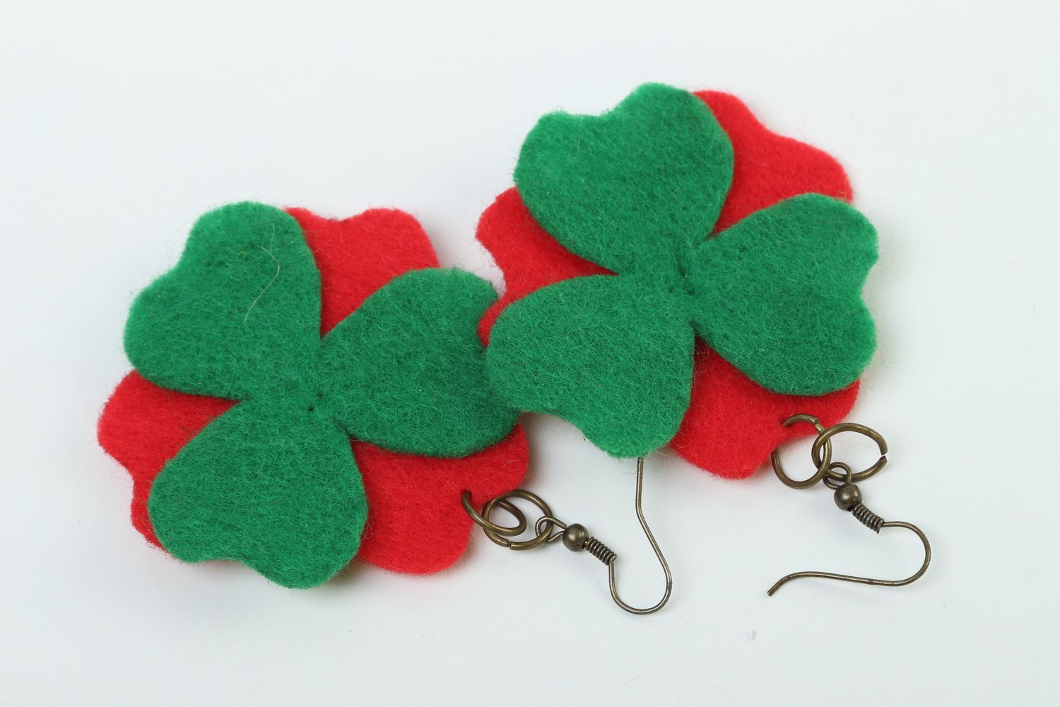 Handmade felted wool earrings fashion accessories for girls needle felting photo 4