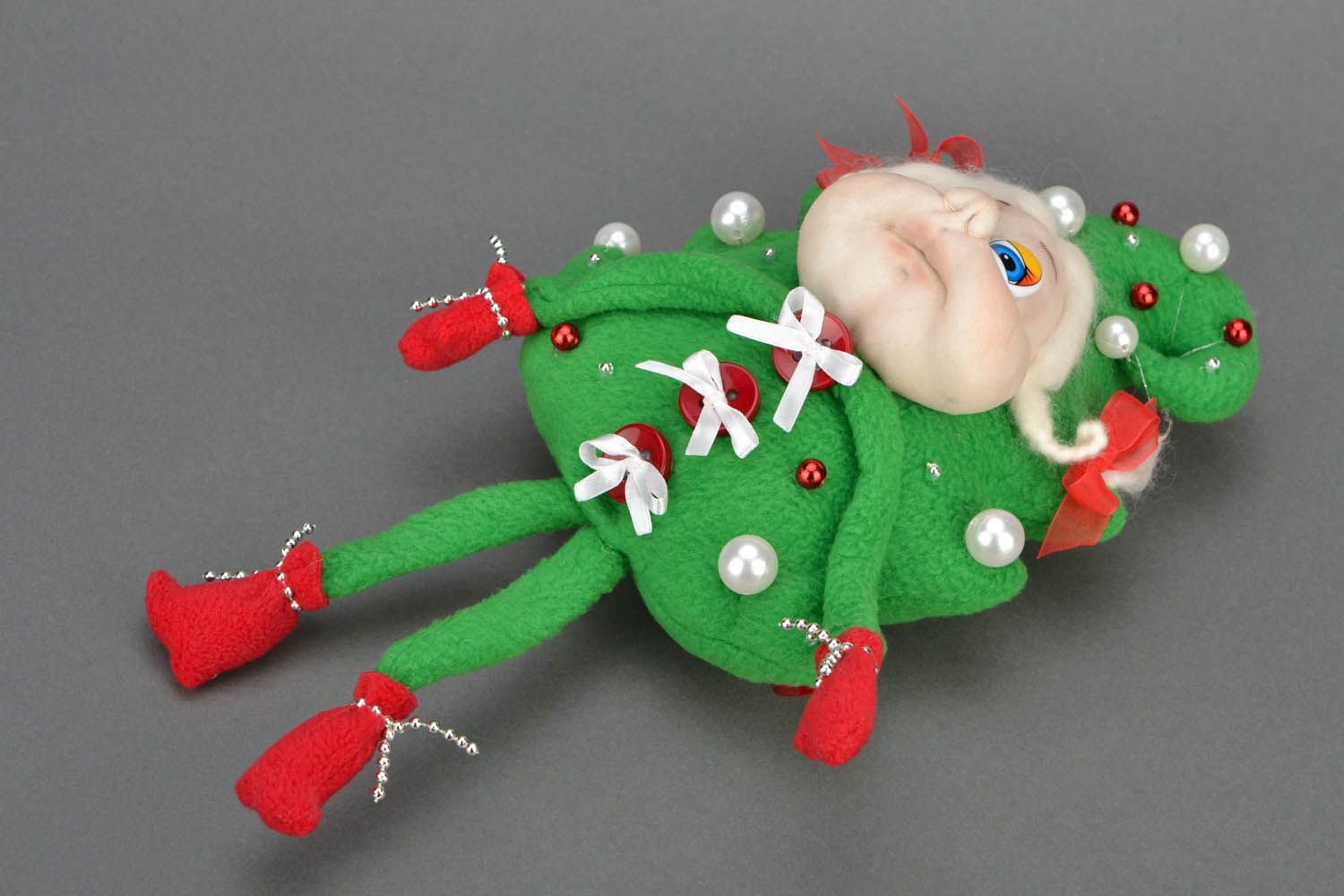 Handmade stuffed toy Christmas Tree Girl photo 4