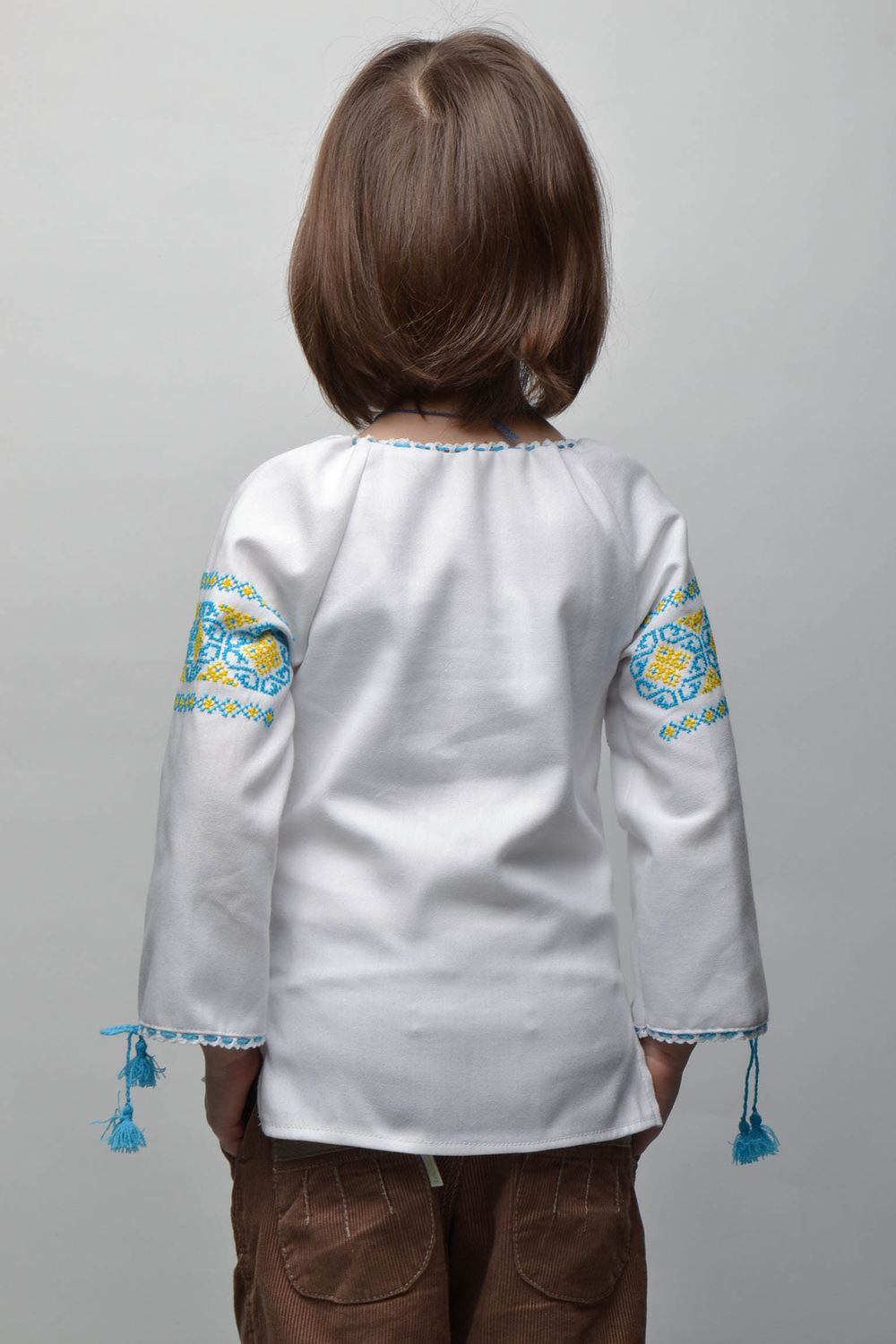Embroidered shirt with long sleeves for 5-7 years old children photo 4