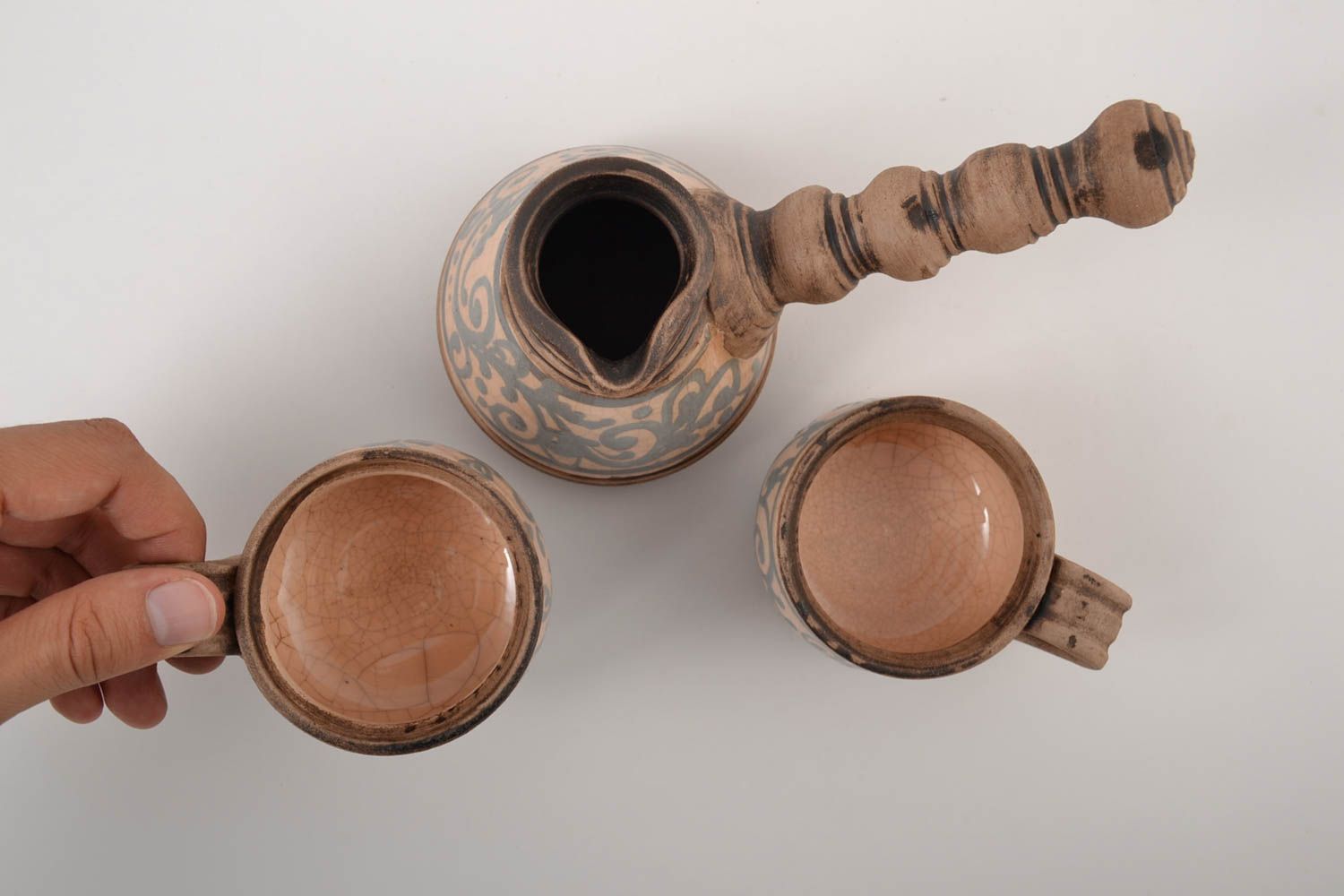 Geschirr Set Keramik handmade türkische Kaffeekanne moderne Kaffeetassen  foto 2