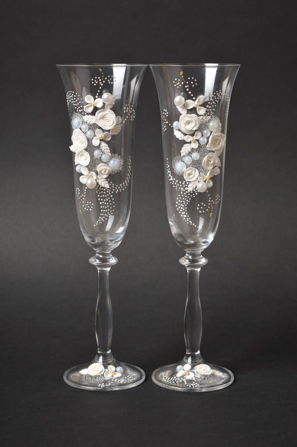 Handmade wedding glass champagne glass wedding decor unique wine glasses  photo 2