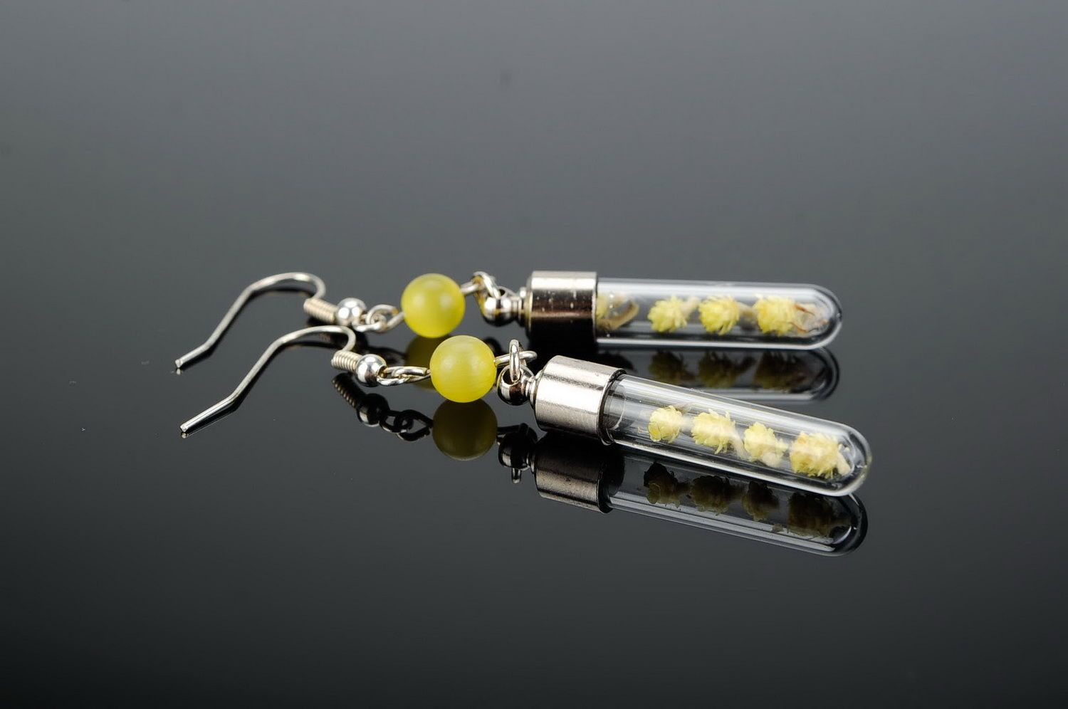 Earrings with glass capsules photo 1