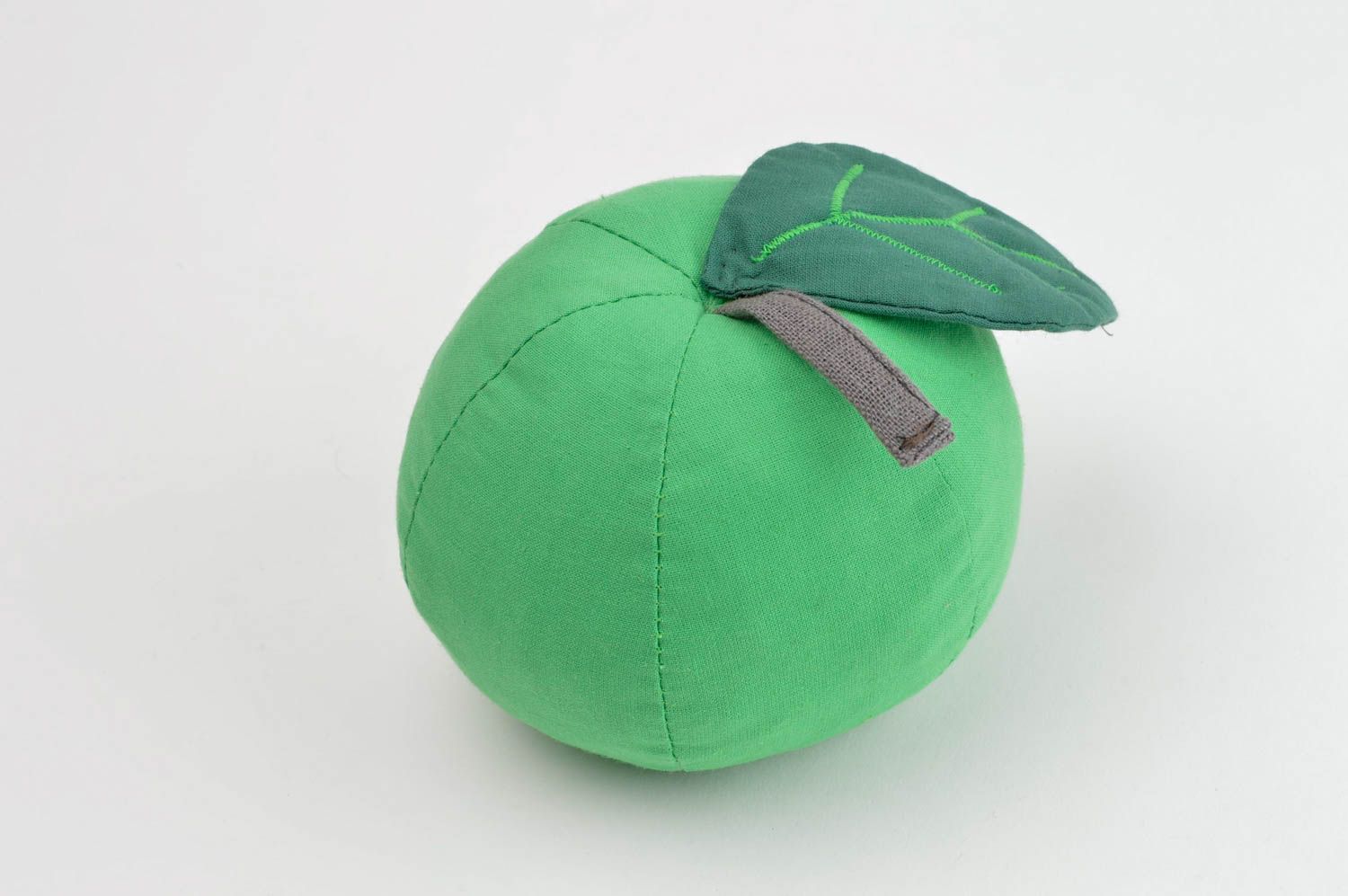 Зеленая игрушка яблоко ручной работы детская игрушка из ткани мягкая игрушка фото 5